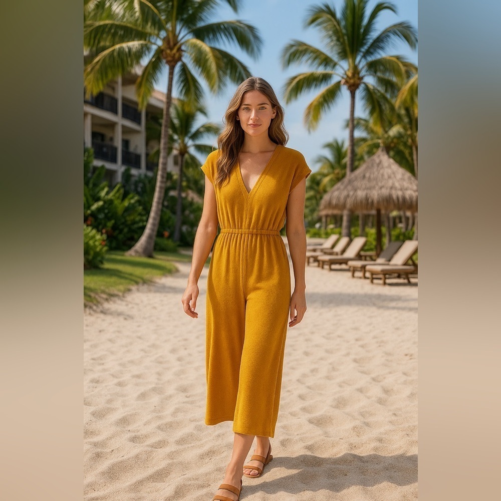 Free People Beach Rita Terry Knit Jumpsuit Cover up size small